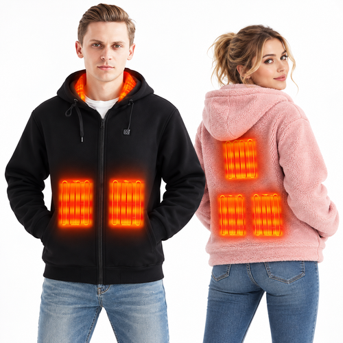 USB Heating Hoodie Anime Streetwear Pullover Harajuku Heated Sweatshirt Winter Men Women Warm Clothing