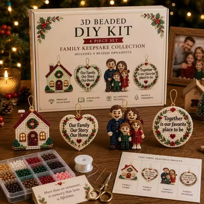 3D DIY Christmas Beaded Ornament Making Kit Handmade Xmas Tree Hanging Decor Gift Box for Holiday Christmas Gifts 2027