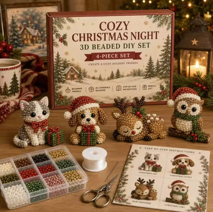 3D DIY Christmas Beaded Ornament Making Kit Handmade Xmas Tree Hanging Decor Gift Box for Holiday Christmas Gifts 2027