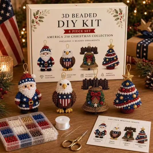 3D DIY Christmas Beaded Ornament Making Kit Handmade Xmas Tree Hanging Decor Gift Box for Holiday Christmas Gifts 2027